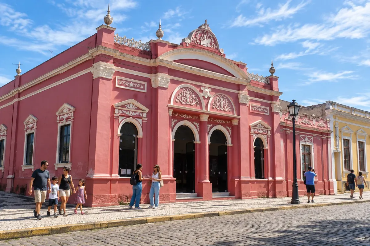 The theater and the street in Antonina's historic center