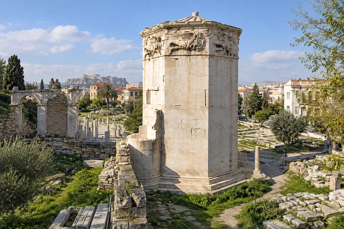 Ágora Romana e Torre dos Ventos (Romaiki Agora kai Aerides)