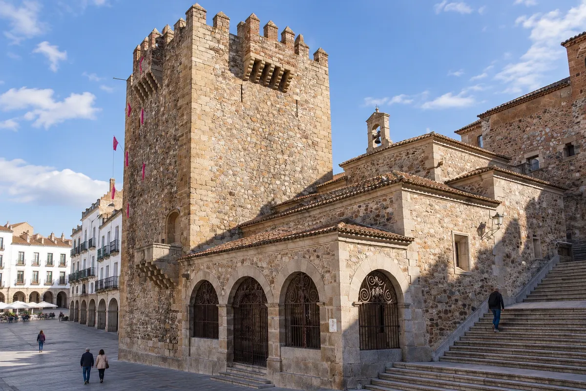Plaza Mayor e Torre de Bujaco