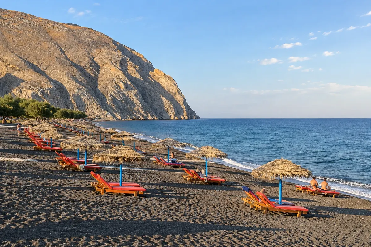Praia de Perissa e Perivolos