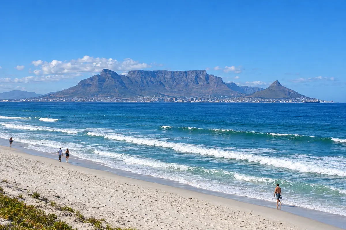 Table Mountain seen from Bloubergstrand