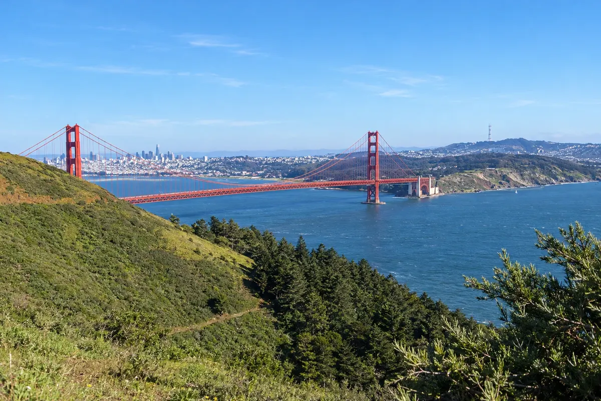 Golden Gate Bridge view from Marin Headlands