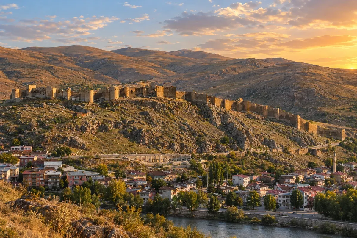 Bayburt Castle above the Çoruh River, Bayburt