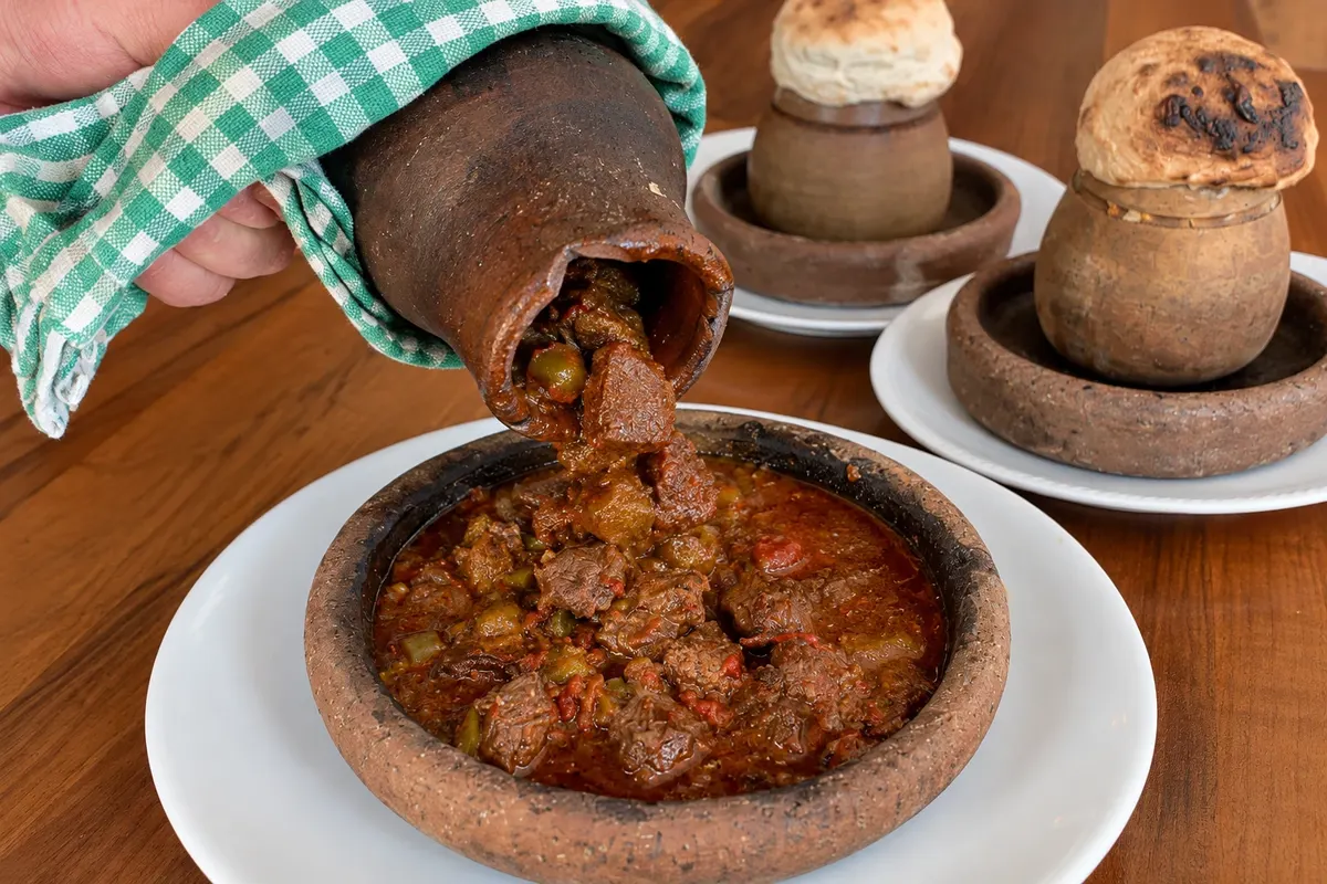 Nevşehir testi kebabı — Nevşehir, Turkey.
