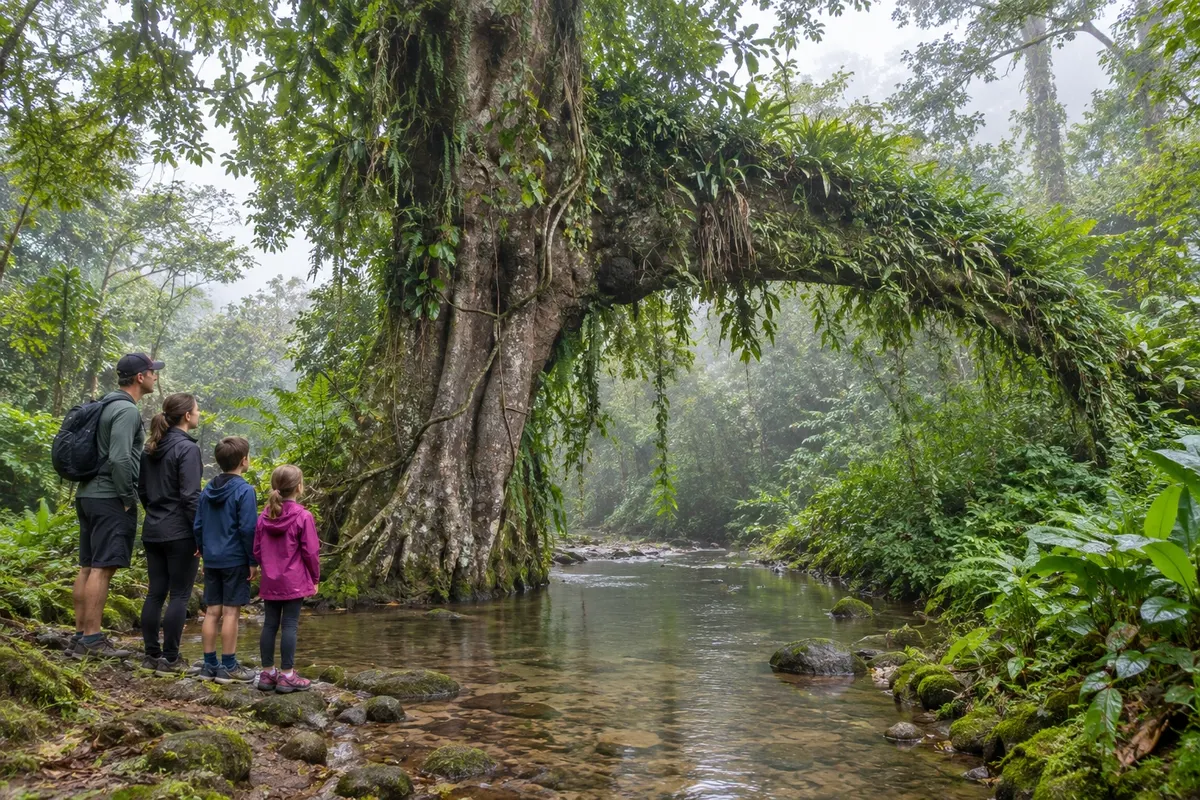 The fig tree that forms a bridge over the Rio do Engenho