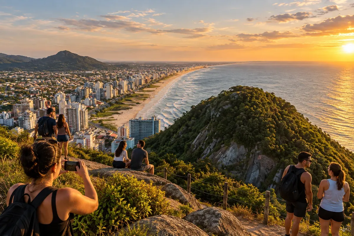 The slope of Morro do Boi over the open sea.