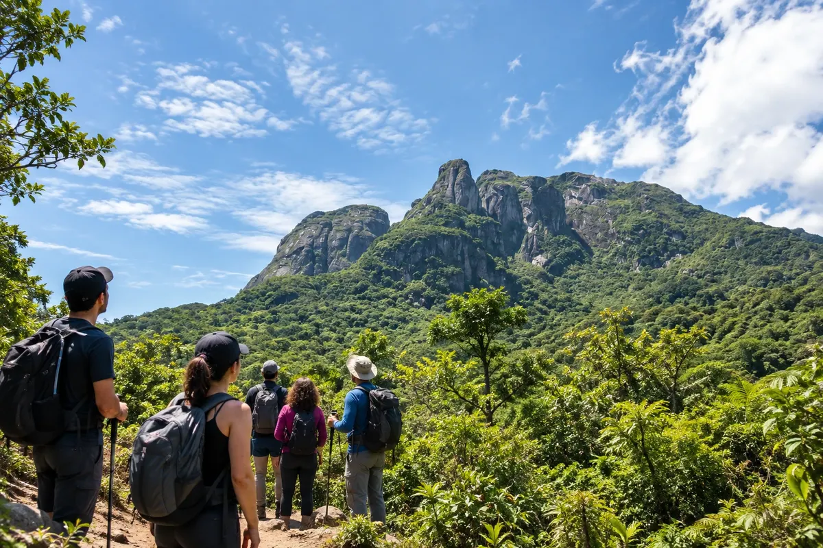 The Marumbi peaks seen from the foot of the mountains