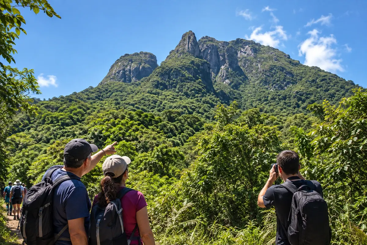 The Marumbi peaks above the Atlantic Forest.