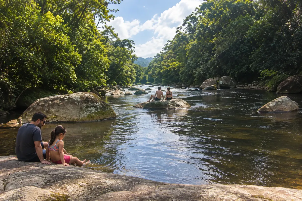 Cold water and rocks on the Nhundiaquara, upriver.