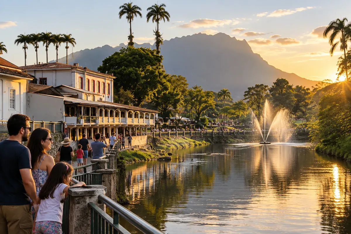 Late afternoon on the Nhundiaquara riverfront, with Marumbi in the background.