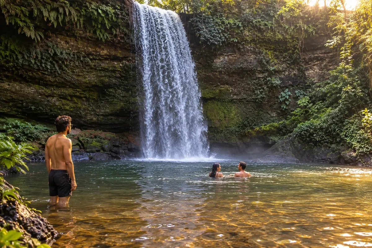 La caída con mayor caudal de agua de Taquaruçu.