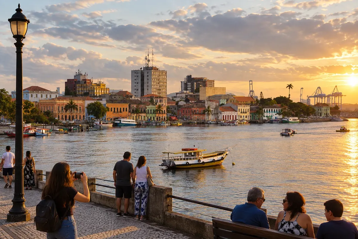 Paranaguá's historic center on the bank of the Rio Itiberê.