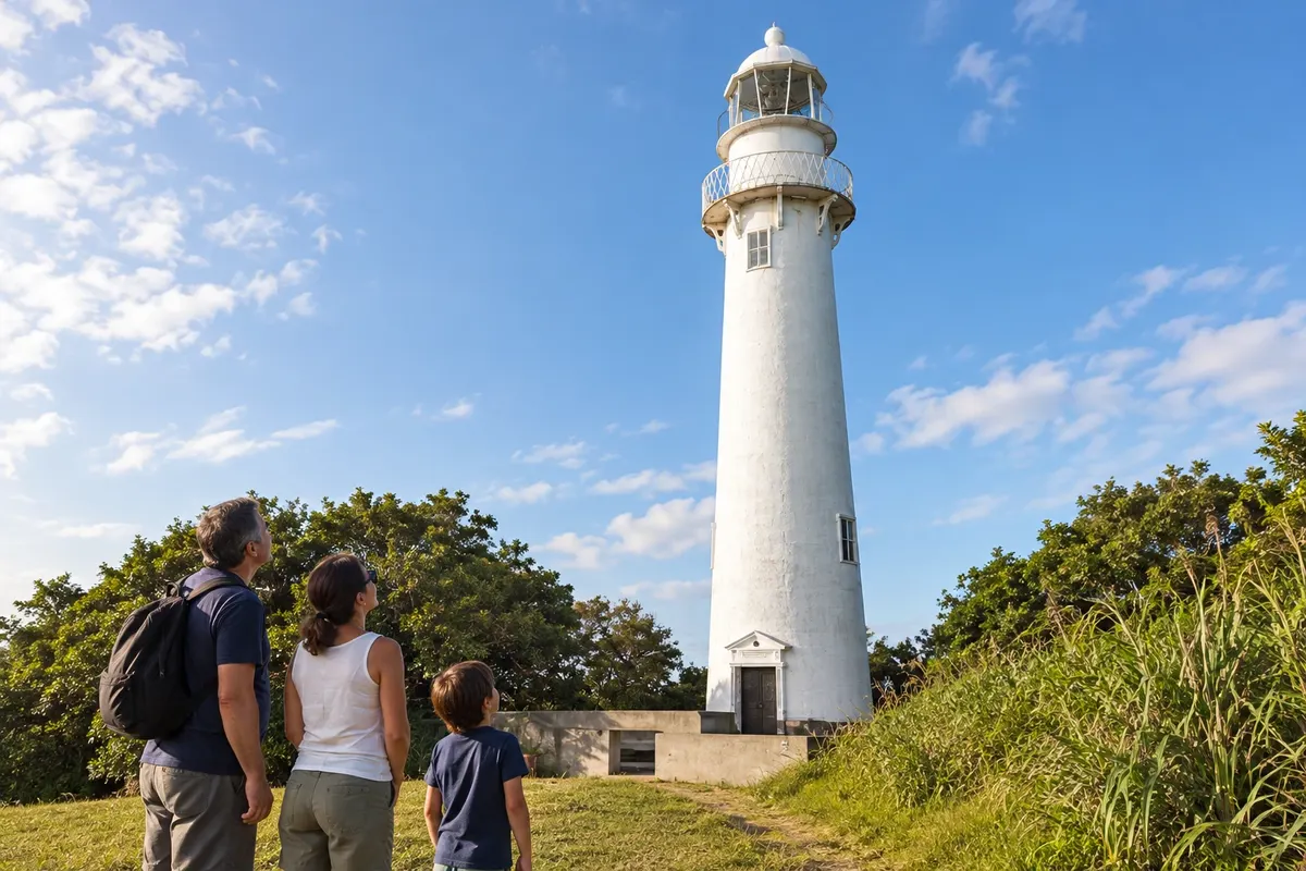 The 1872 lighthouse at the top of Morro das Conchas