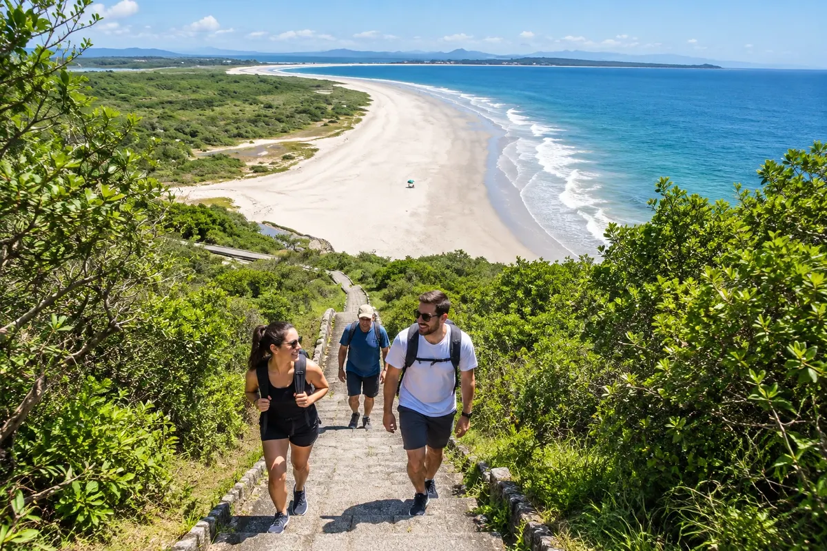 Praia do Farol seen on the climb up the hill