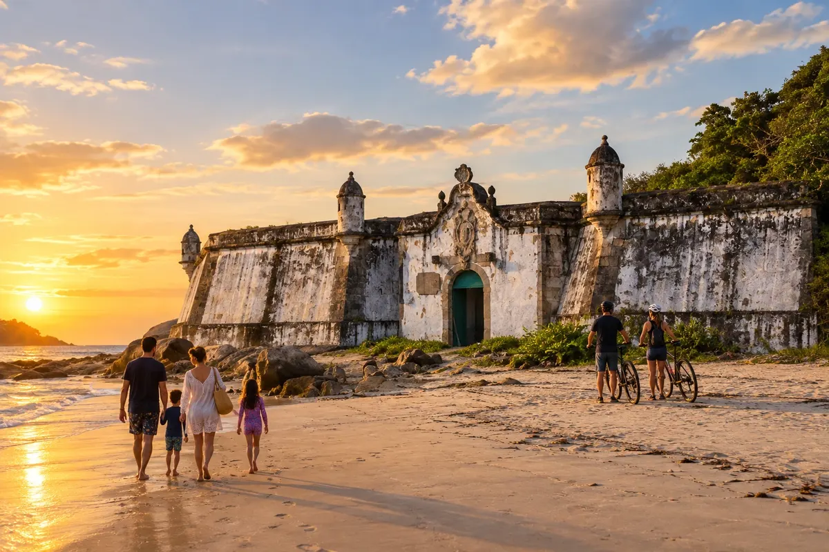 The fort's walls facing Praia da Fortaleza.