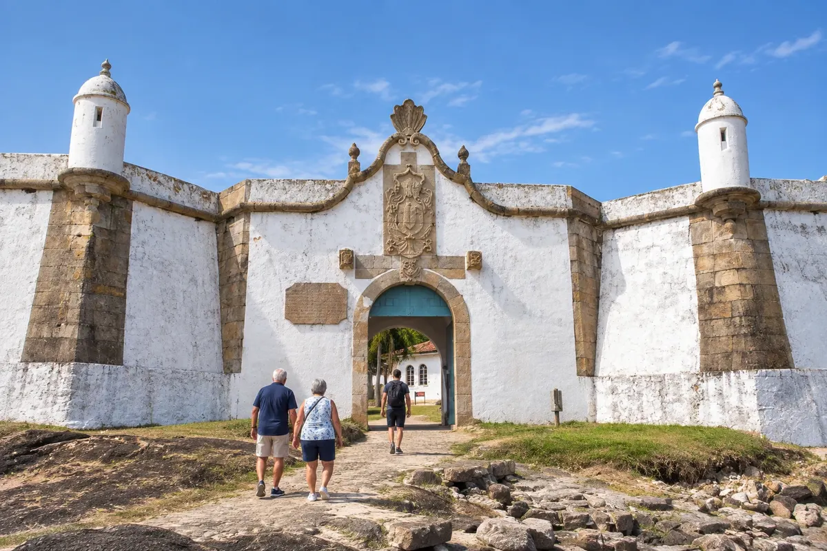 The stone gateway into the fort.