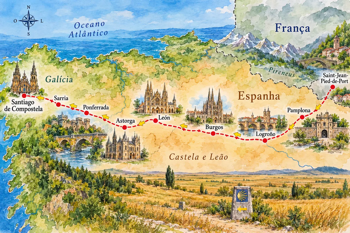 Camino Francés de Santiago a pie