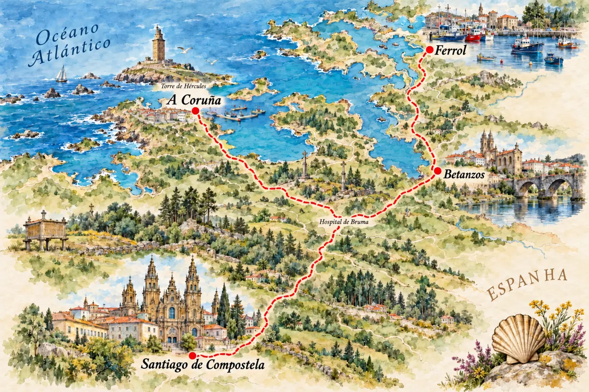 Camino Inglés a Santiago a pie