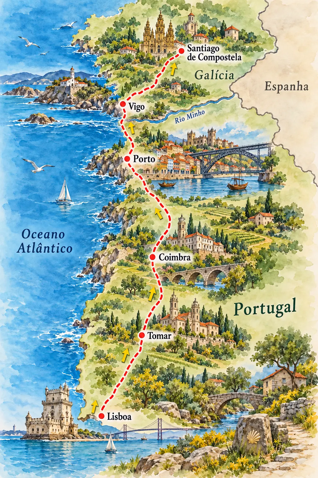 Caminho Português to Santiago on foot