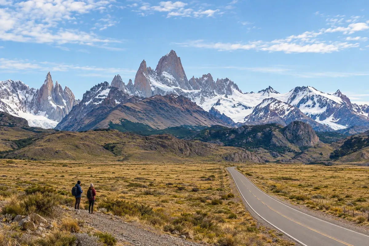 Fitz Roy seen from the access road to El Chaltén