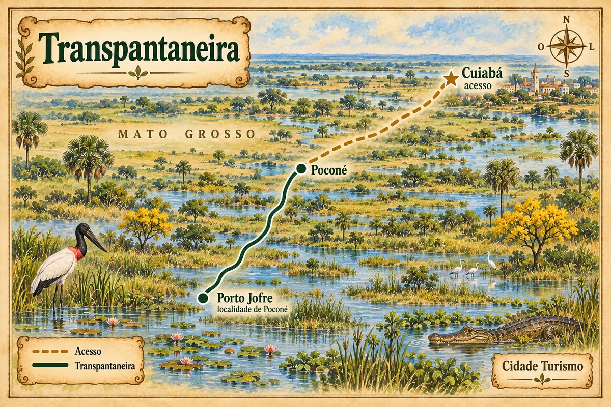 Illustrated map of Transpantaneira