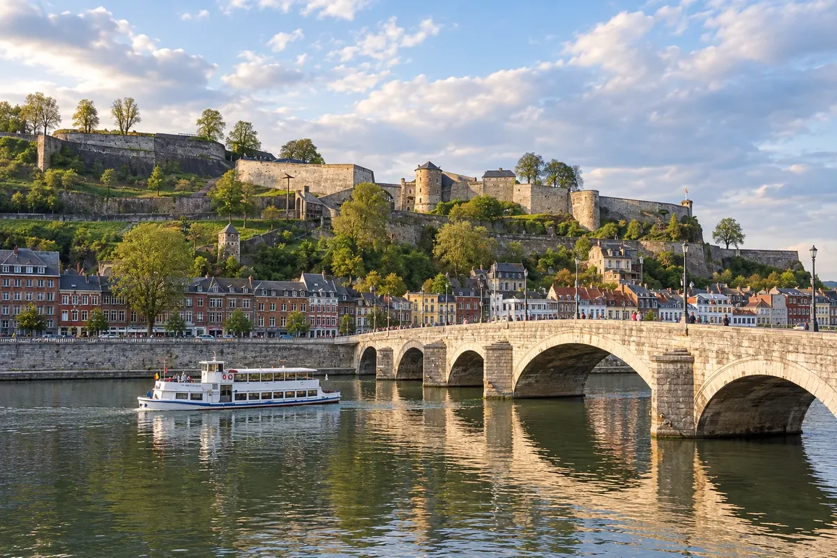 Ciudadela de Namur y puente de Jambes sobre el Mosa