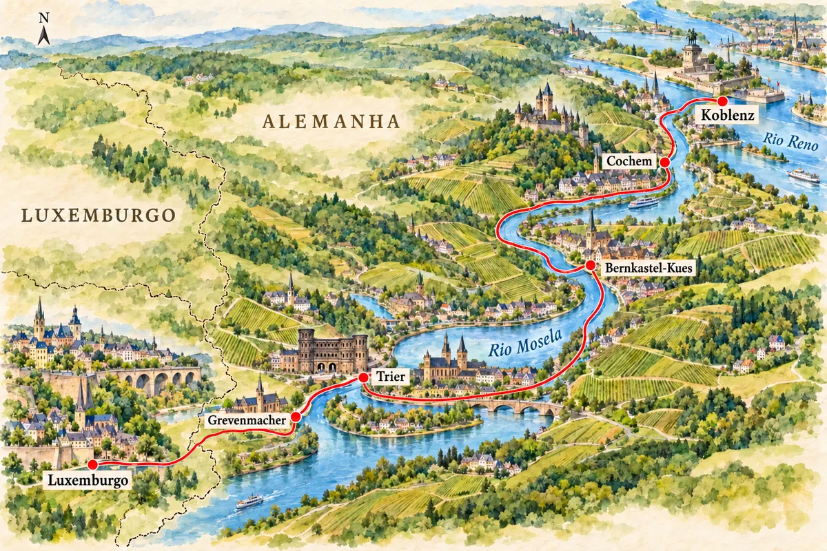 Valle del Mosela: Luxemburgo–Trier–Cochem–Koblenz