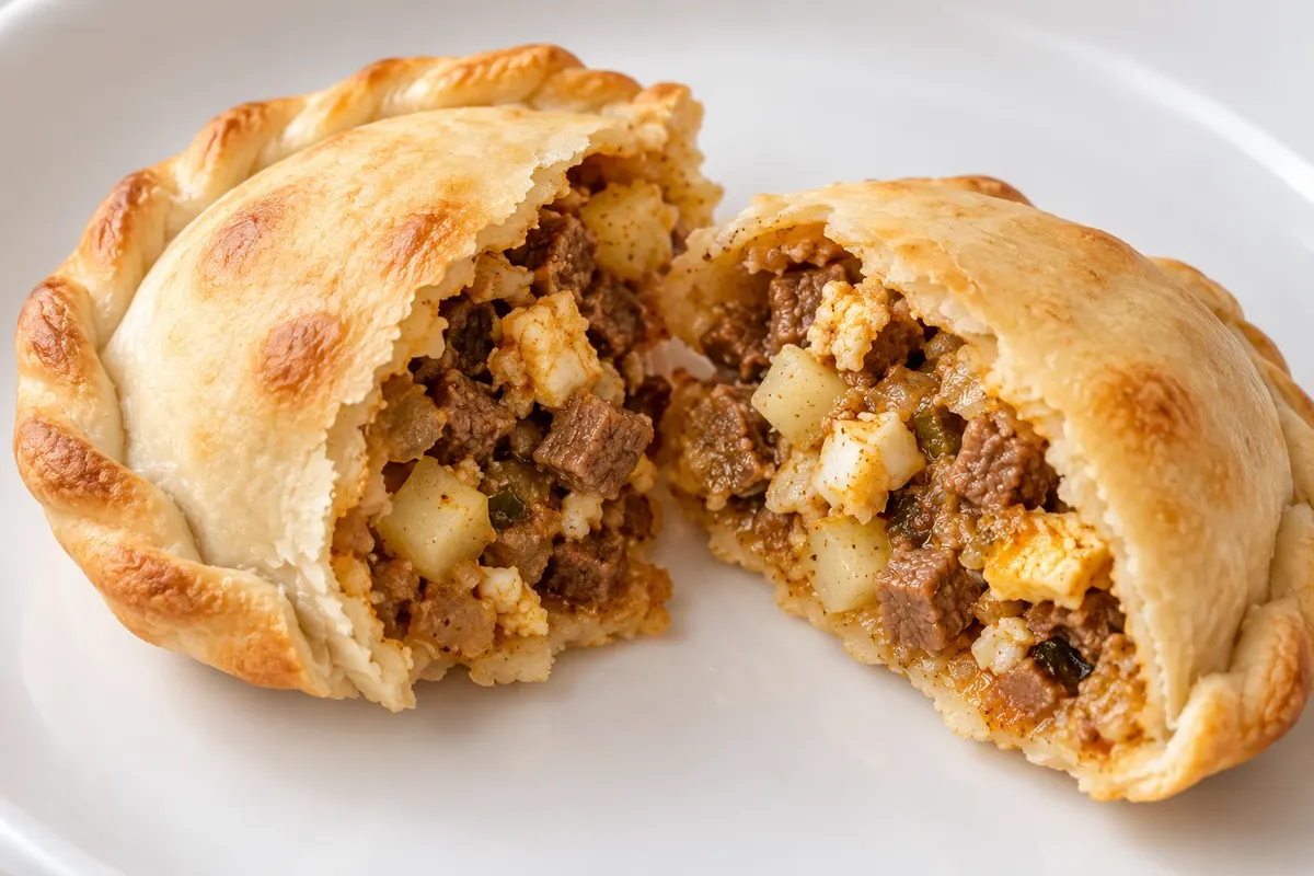 Salteña empanada: filling of beef, potato and egg.