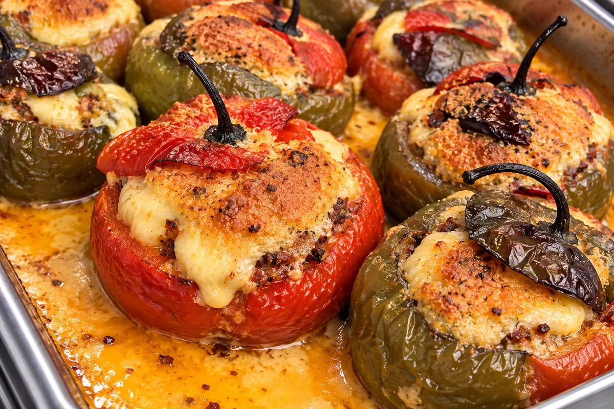Rocoto relleno: gratinéed in the oven.