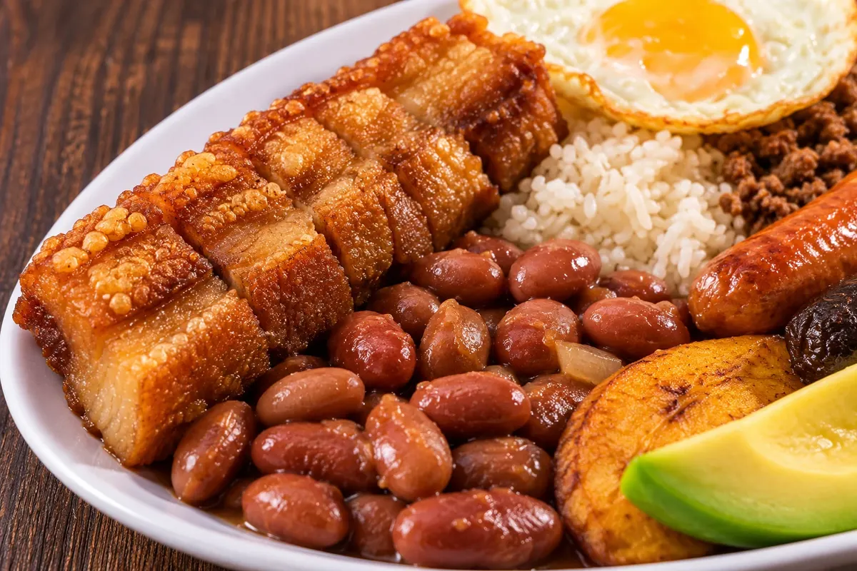 Bandeja paisa — detalle.