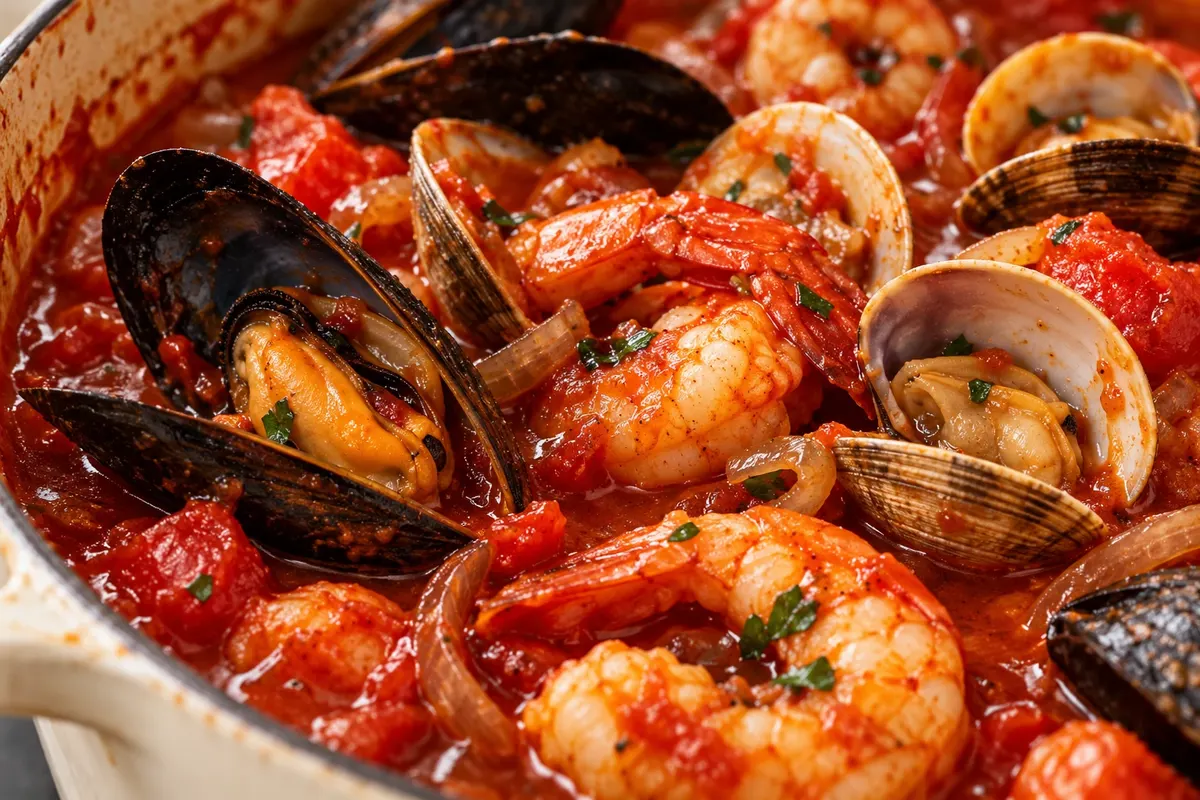 Cioppino — detail of presentation or service