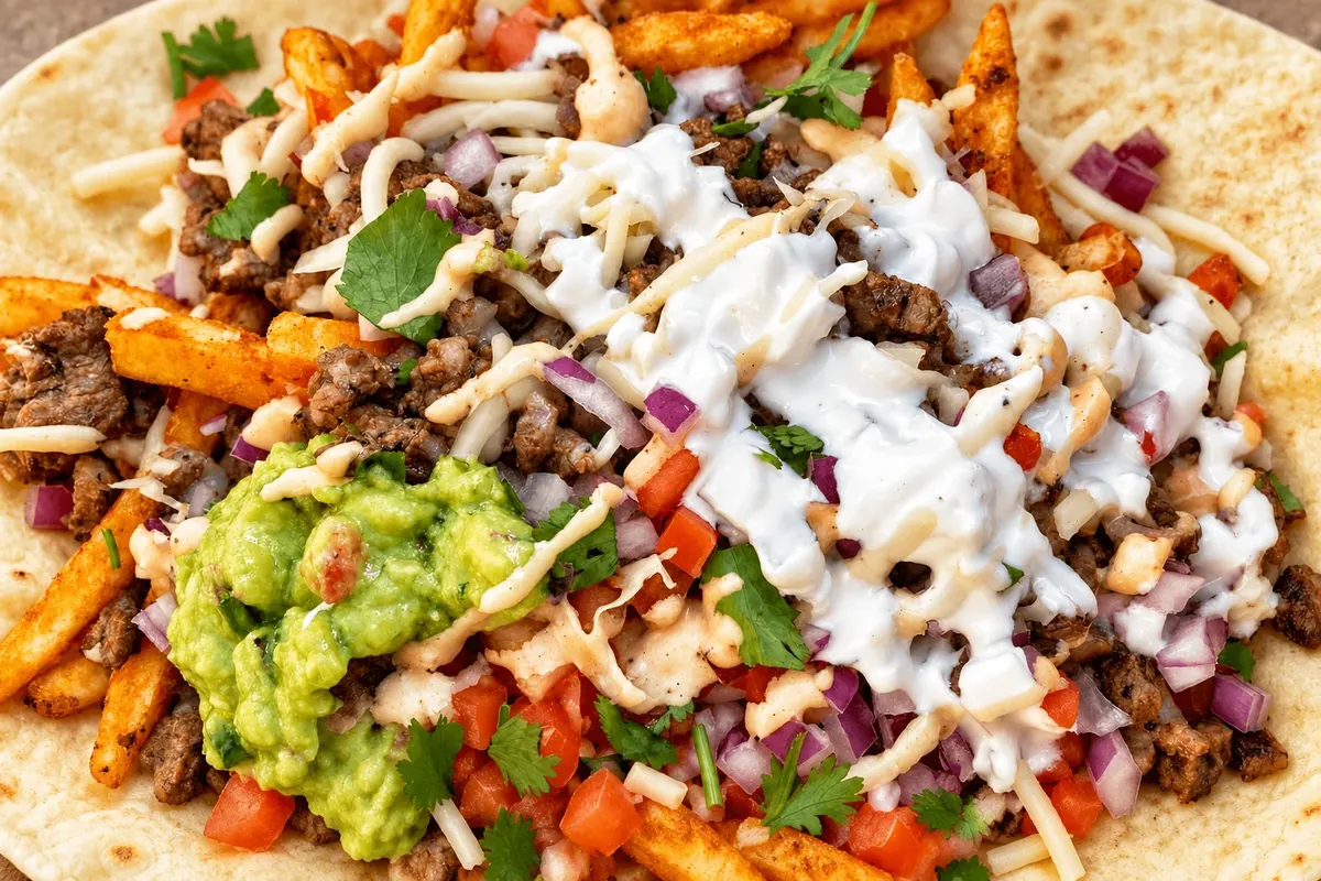 California burrito — detail of the presentation or service