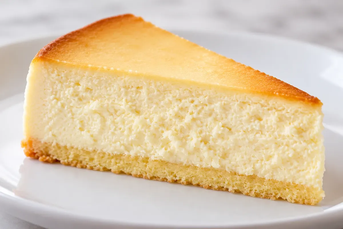 New York cheesecake — detail of the presentation or service