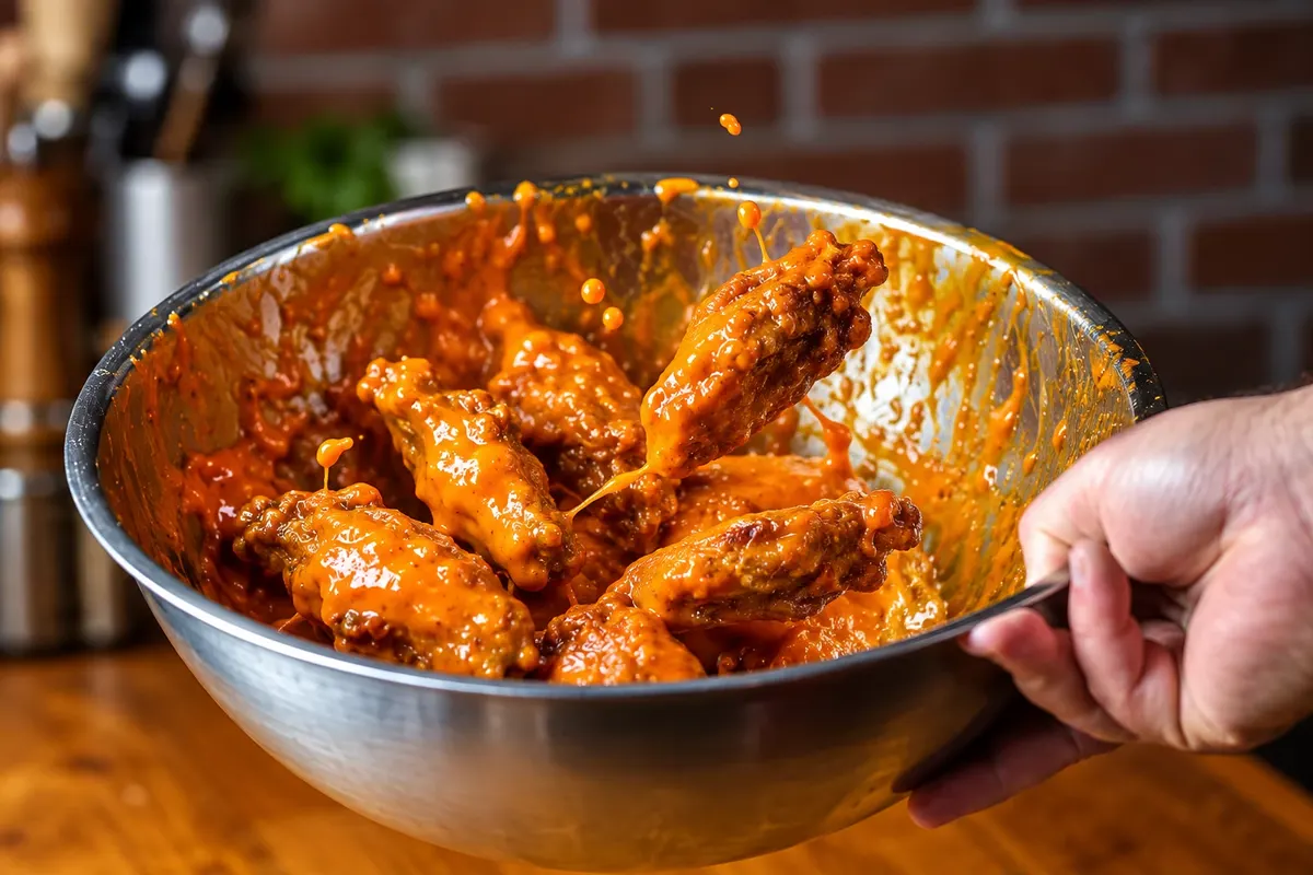 Buffalo wings — detail of the presentation or service