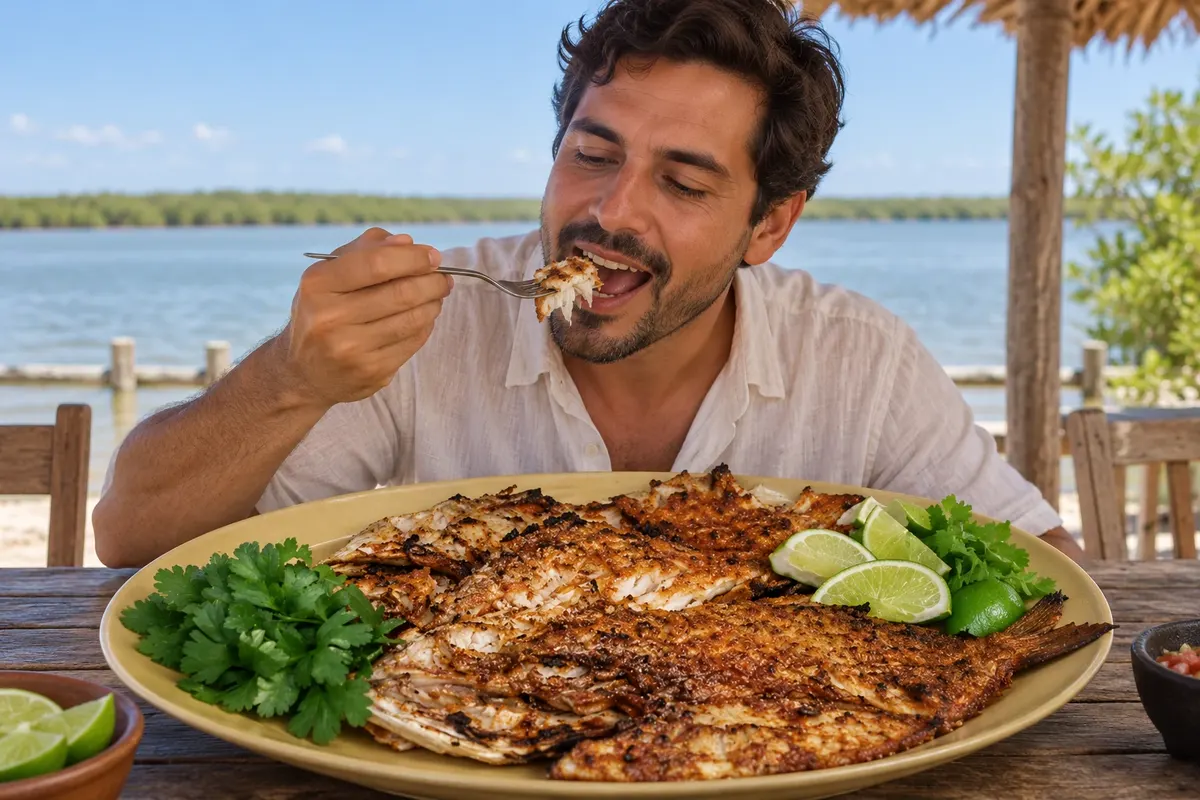 Pescado zarandeado — Mexcaltitán, Mexico