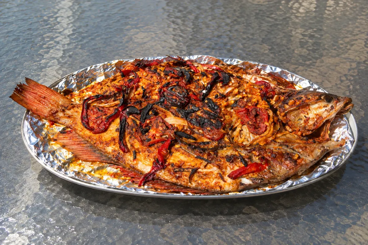 Pescado zarandeado — Mexcaltitán, Mexico