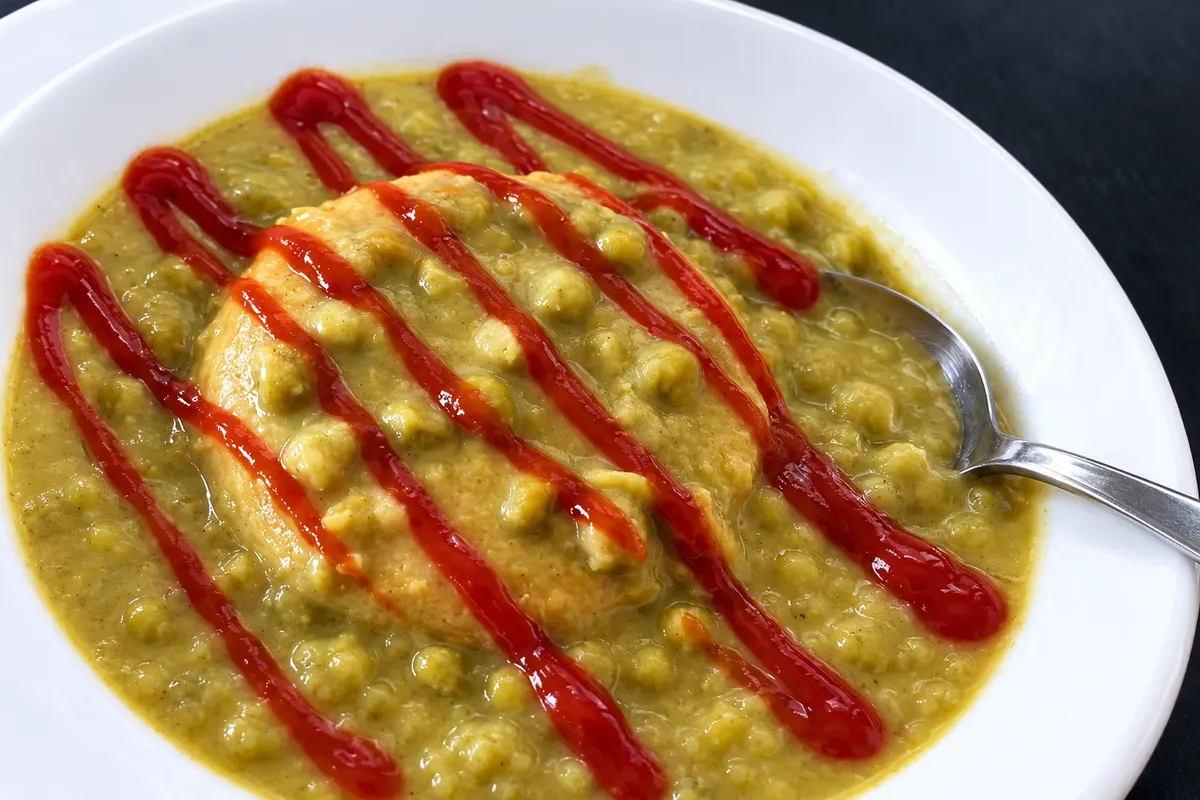 Pie floater — detail.
