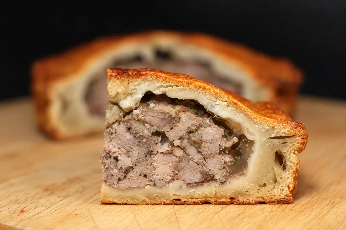 Melton Mowbray pork pie — detail.