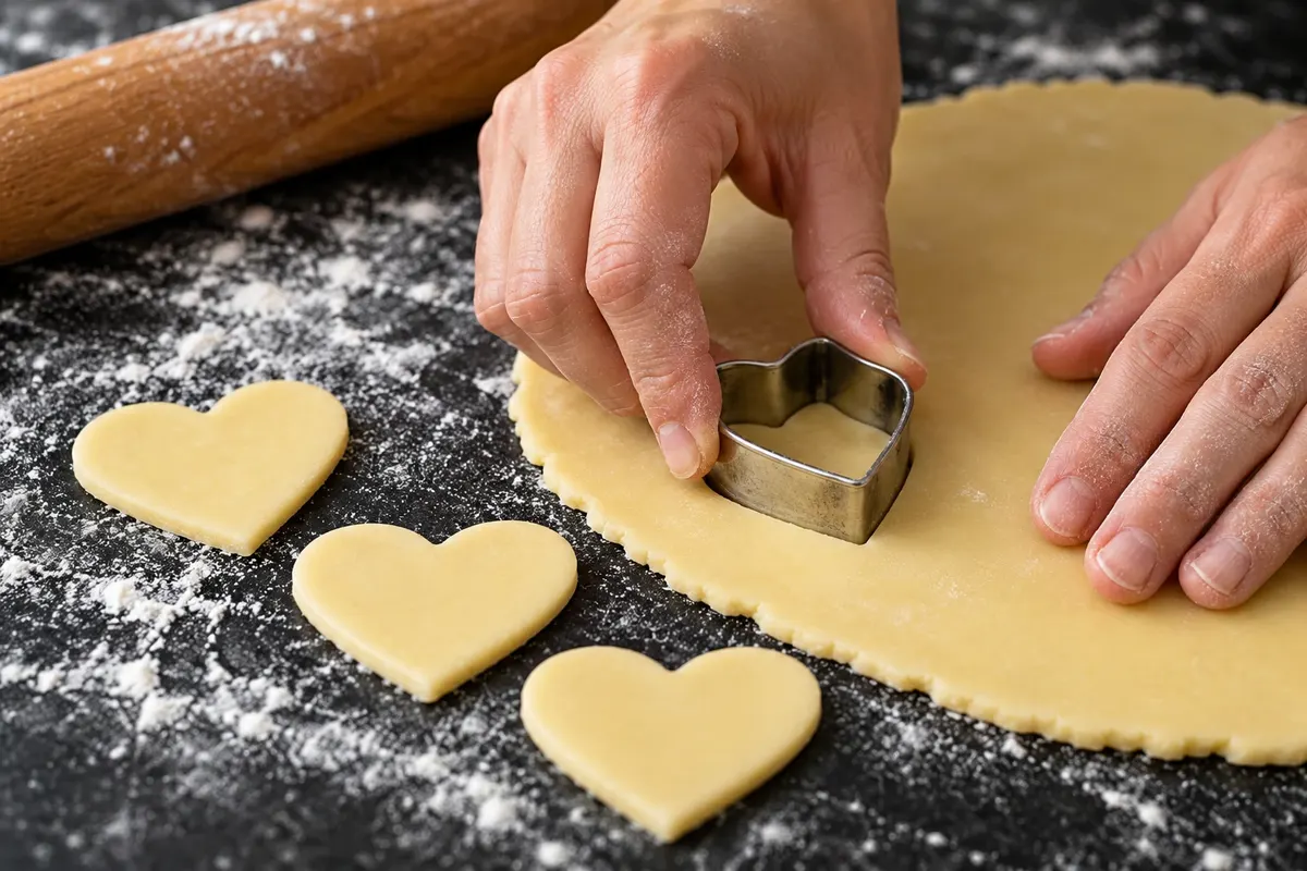 Dough cutouts for decorating the gâteau basque.