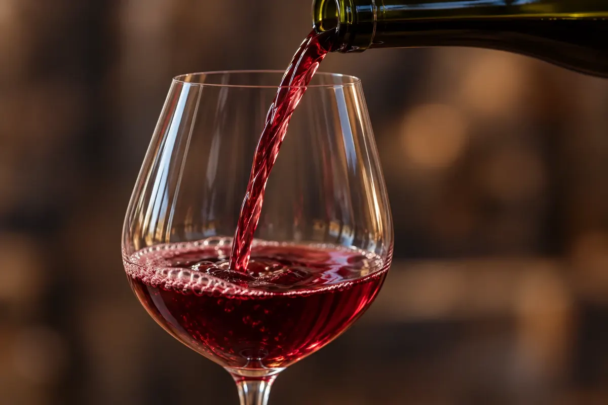 Detalle del servicio de Central Otago Pinot Noir en la copa.