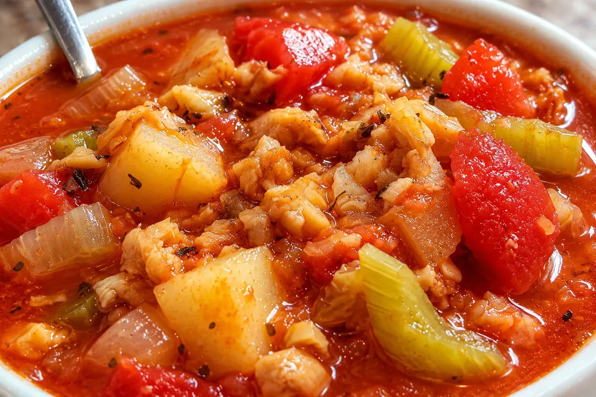 Minorcan clam chowder — detail